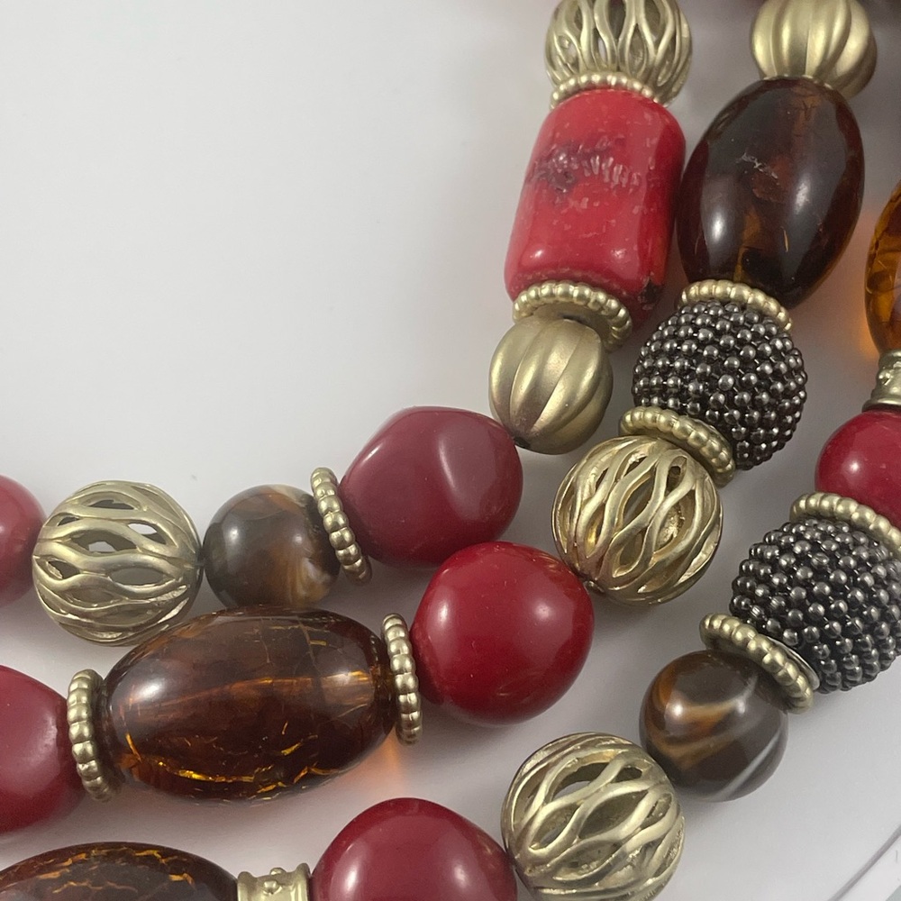 Chic Multicolor Beaded Necklace - Picture 7 of 9